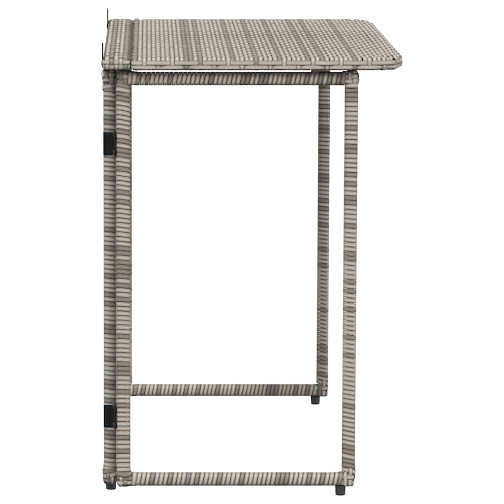 Masă de grădină pliabilă gri 90x51x75 cm Poly Ratan GartenMobel Dekor