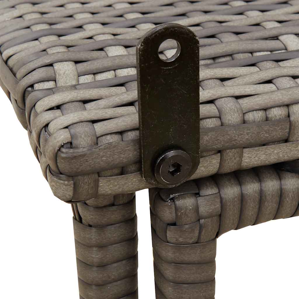 Masă de grădină pliabilă gri 90x51x75 cm Poly Ratan GartenMobel Dekor