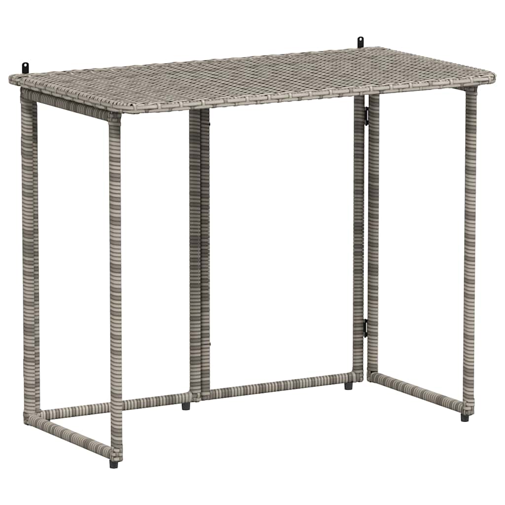 Masă de grădină pliabilă gri 90x51x75 cm Poly Ratan GartenMobel Dekor