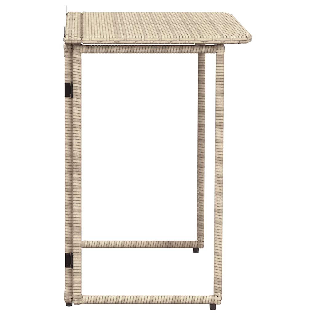 Masă pliabilă de grădină bej 90x51x75 cm Poly Ratan GartenMobel Dekor