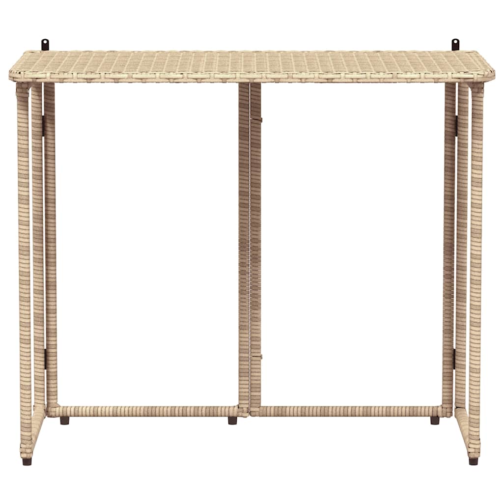 Masă pliabilă de grădină bej 90x51x75 cm Poly Ratan GartenMobel Dekor