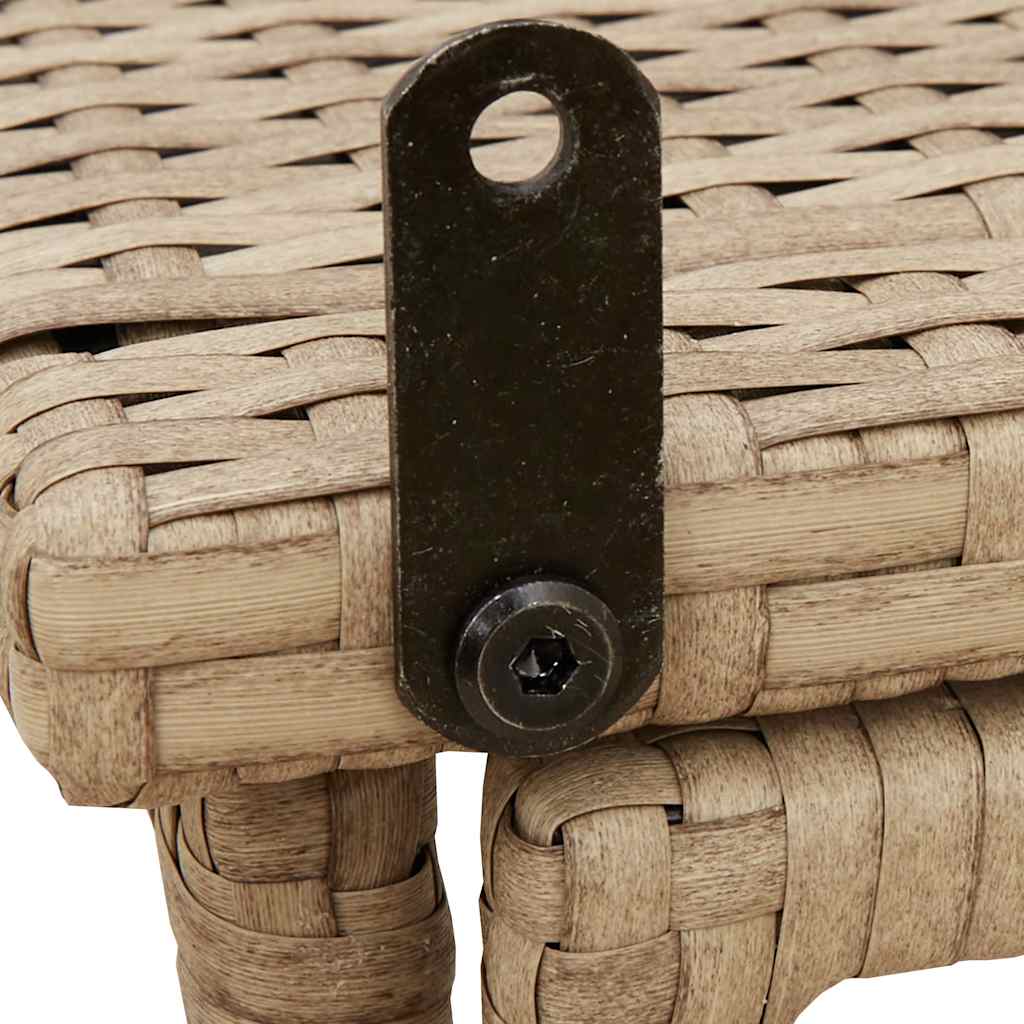 Masă pliabilă de grădină bej 90x51x75 cm Poly Ratan GartenMobel Dekor