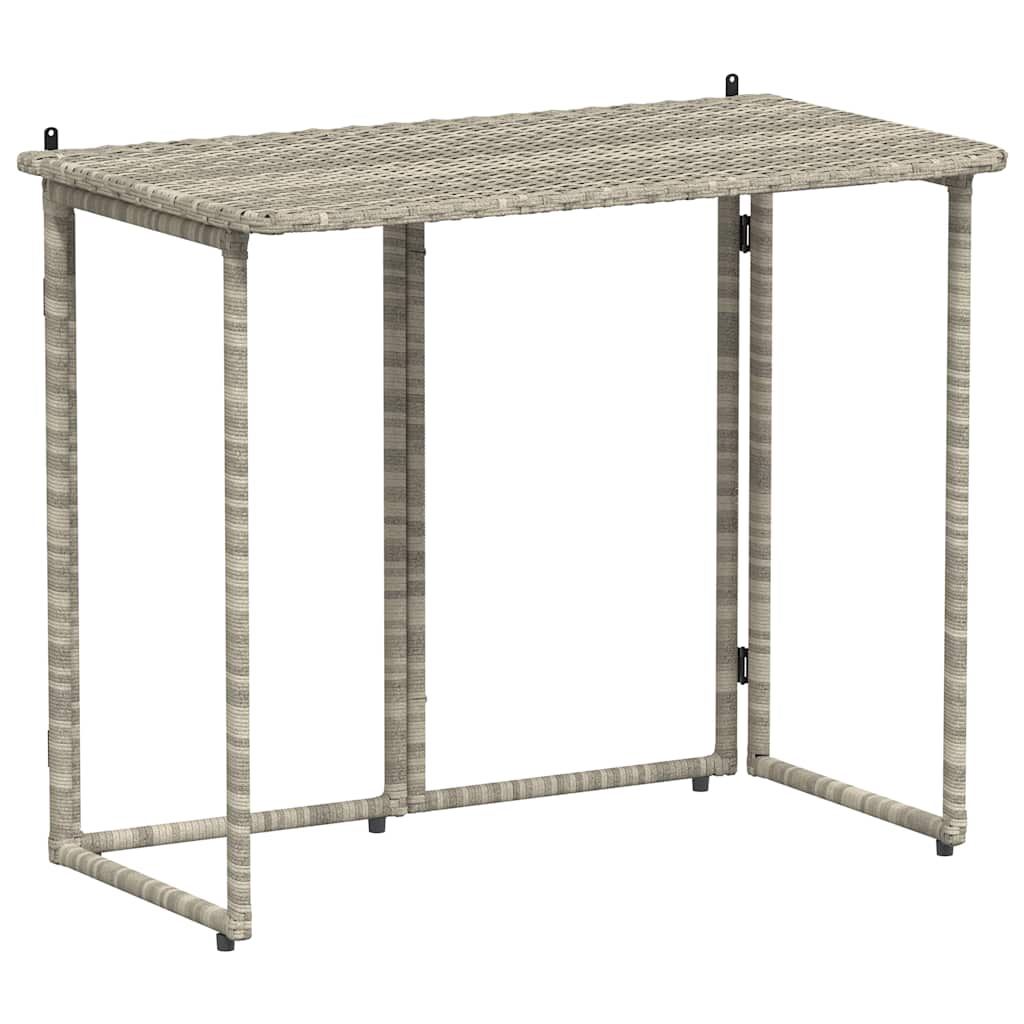 Masă pliabilă de grădină gri deschis 90x51x75 cm Poly Ratan GartenMobel Dekor
