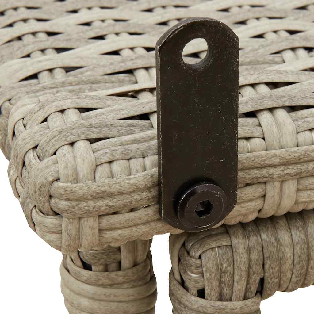 Masă pliabilă de grădină gri deschis 90x51x75 cm Poly Ratan GartenMobel Dekor
