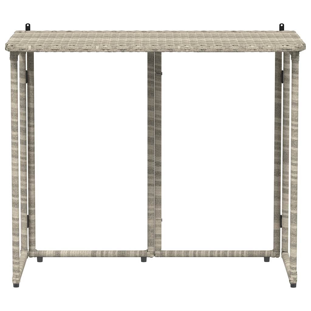 Masă pliabilă de grădină gri deschis 90x51x75 cm Poly Ratan GartenMobel Dekor