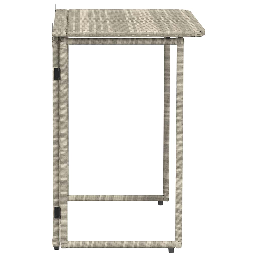 Masă pliabilă de grădină gri deschis 90x51x75 cm Poly Ratan GartenMobel Dekor