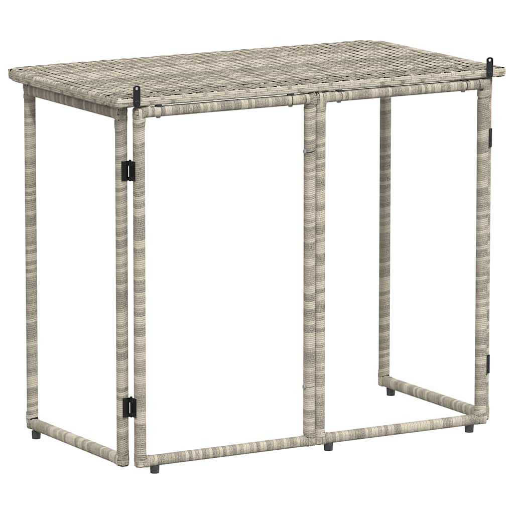 Masă pliabilă de grădină gri deschis 90x51x75 cm Poly Ratan GartenMobel Dekor