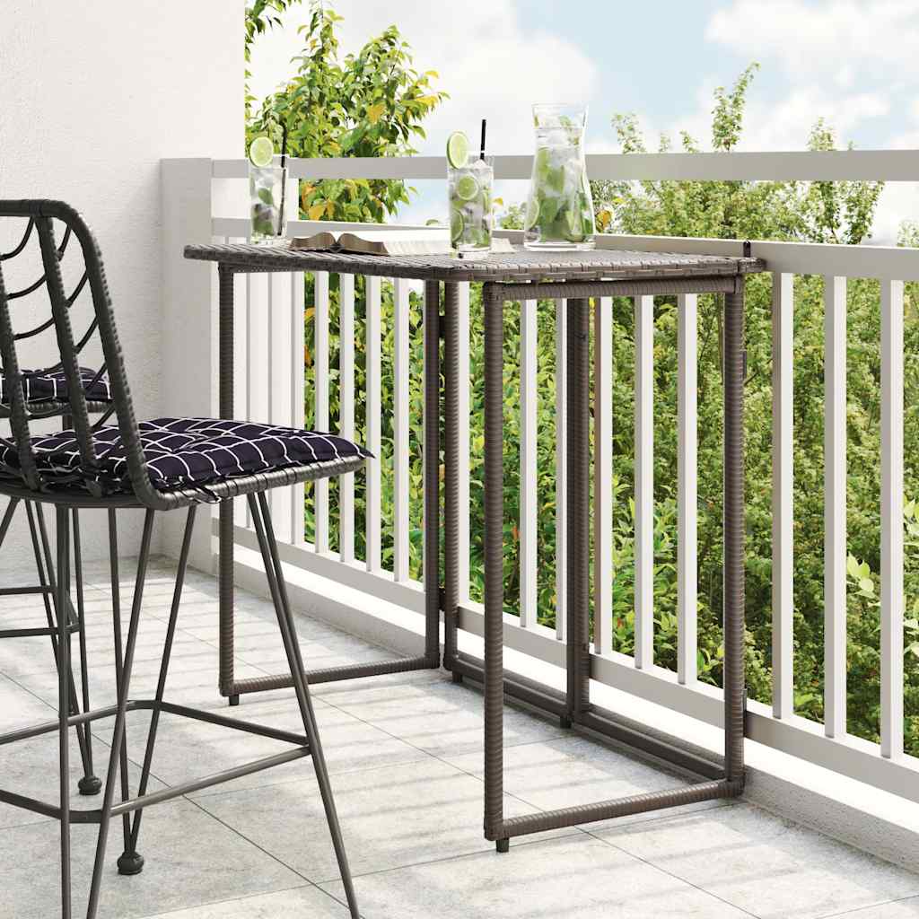 Masă pliabilă de grădină maro 90x51x75 cm Poly Ratan GartenMobel Dekor