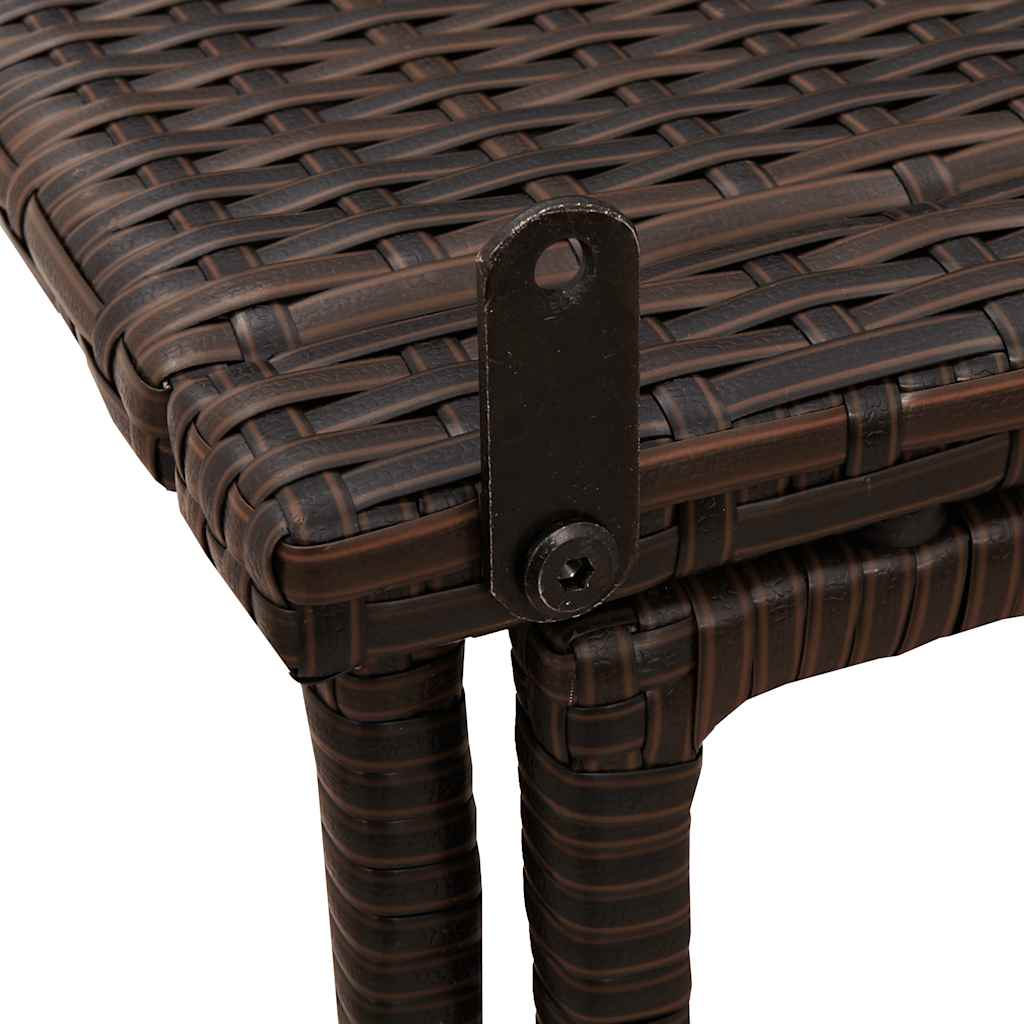 Masă pliabilă de grădină maro 90x51x75 cm Poly Ratan GartenMobel Dekor