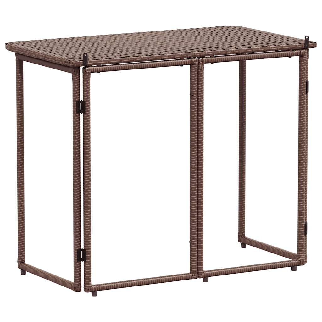 Masă pliabilă de grădină maro 90x51x75 cm Poly Ratan GartenMobel Dekor