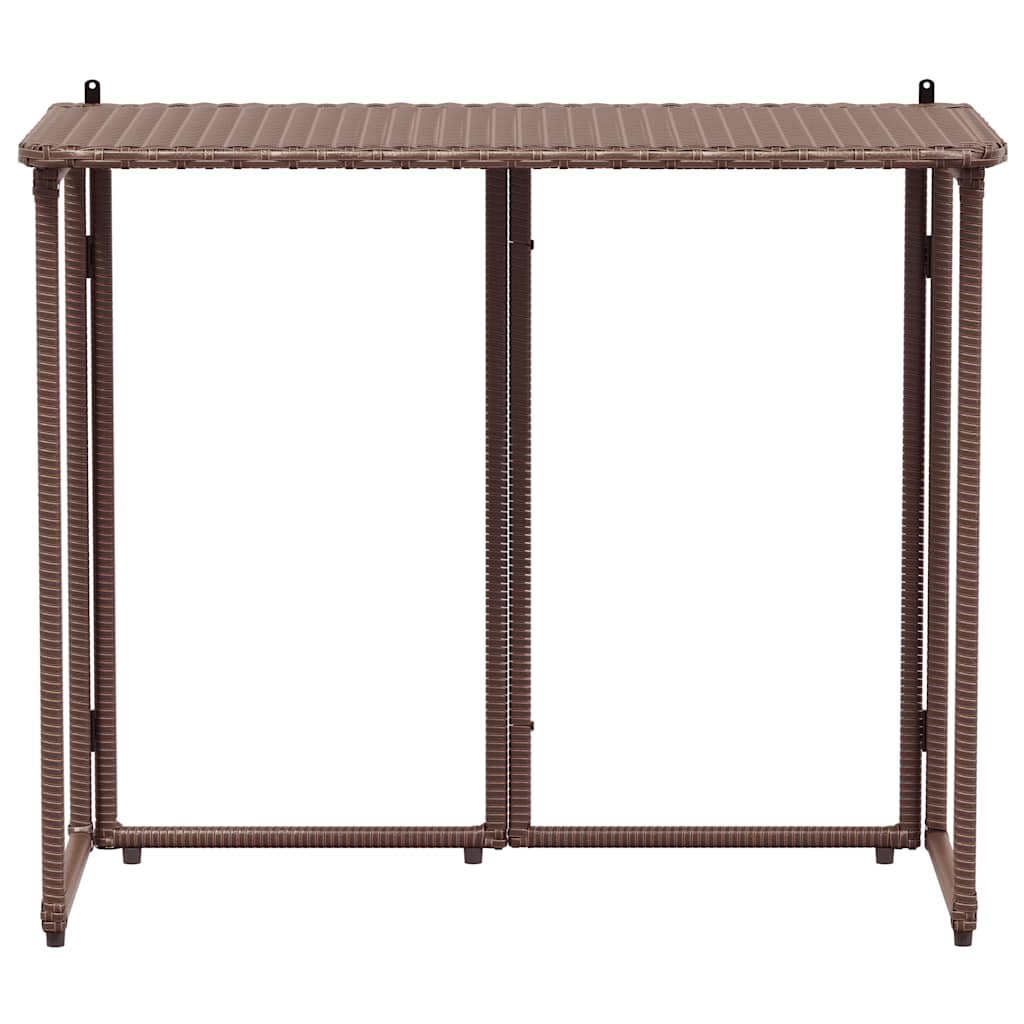 Masă pliabilă de grădină maro 90x51x75 cm Poly Ratan GartenMobel Dekor