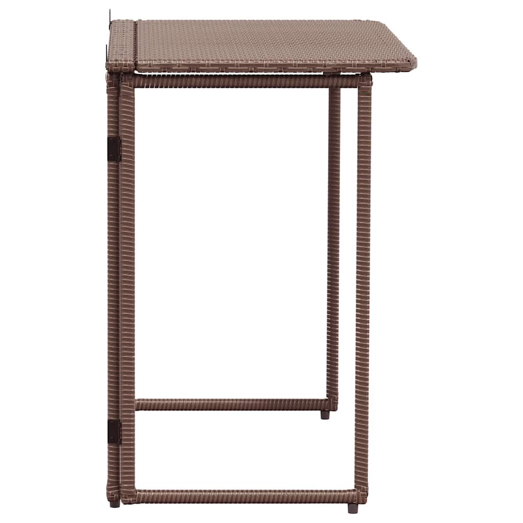 Masă pliabilă de grădină maro 90x51x75 cm Poly Ratan GartenMobel Dekor