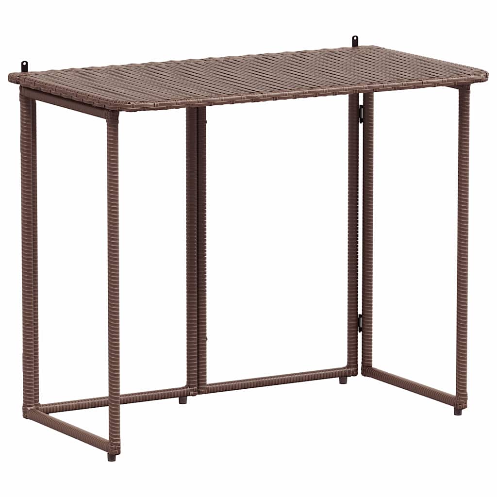 Masă pliabilă de grădină maro 90x51x75 cm Poly Ratan GartenMobel Dekor