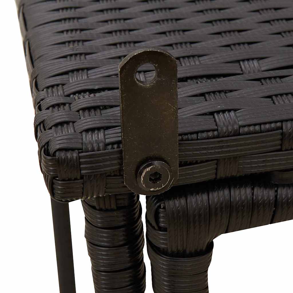 Masă pliabilă de grădină neagră 90x51x75 cm Poly Ratan GartenMobel Dekor