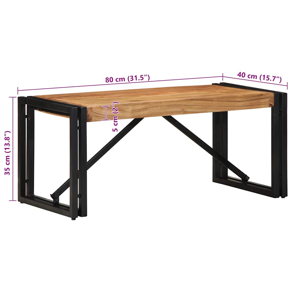 Masuta de cafea 80x40x35 cm din lemn masiv de salcam GartenMobel Dekor