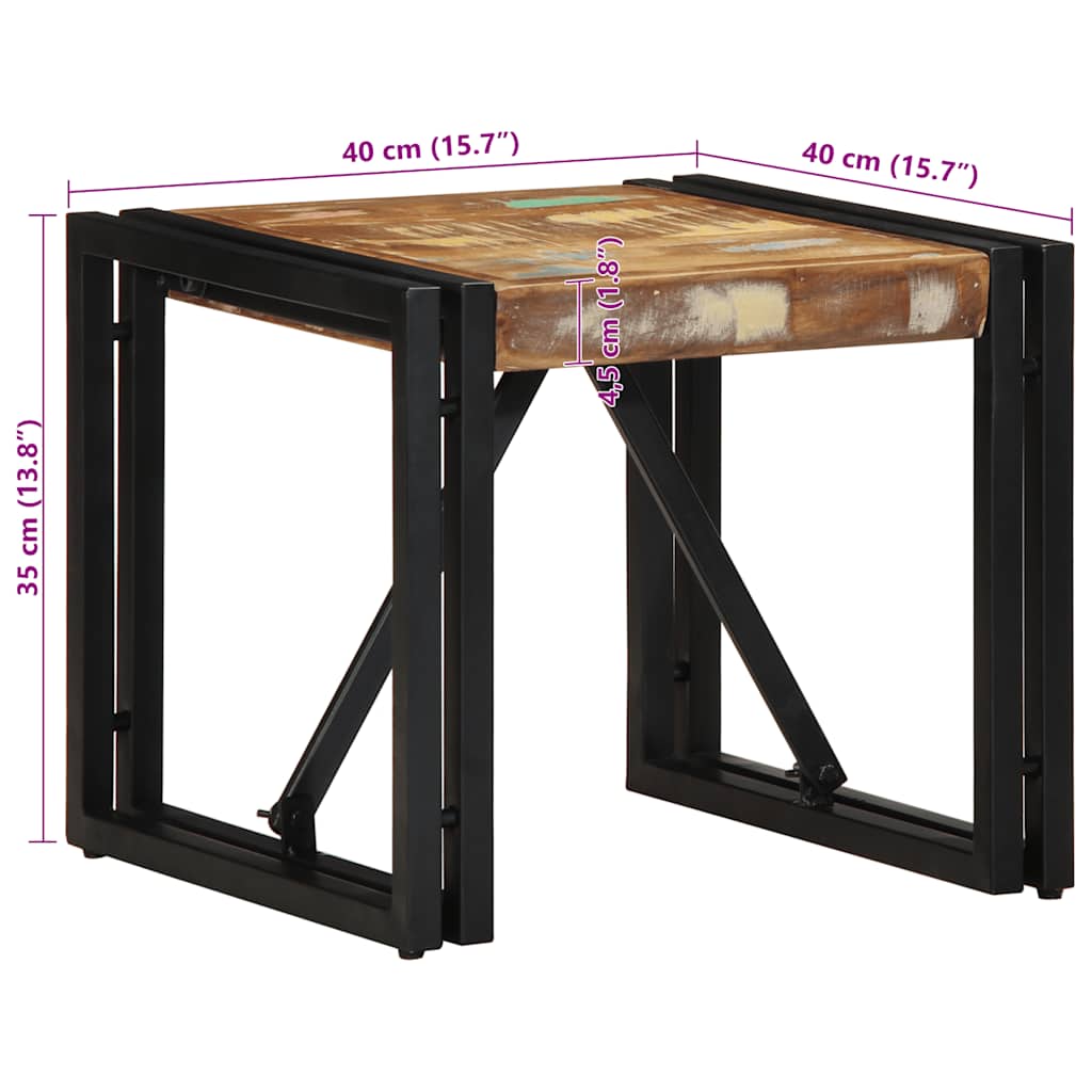 Masuta de cafea multicolora 40x40x35 cm lemn masiv recuperat GartenMobel Dekor