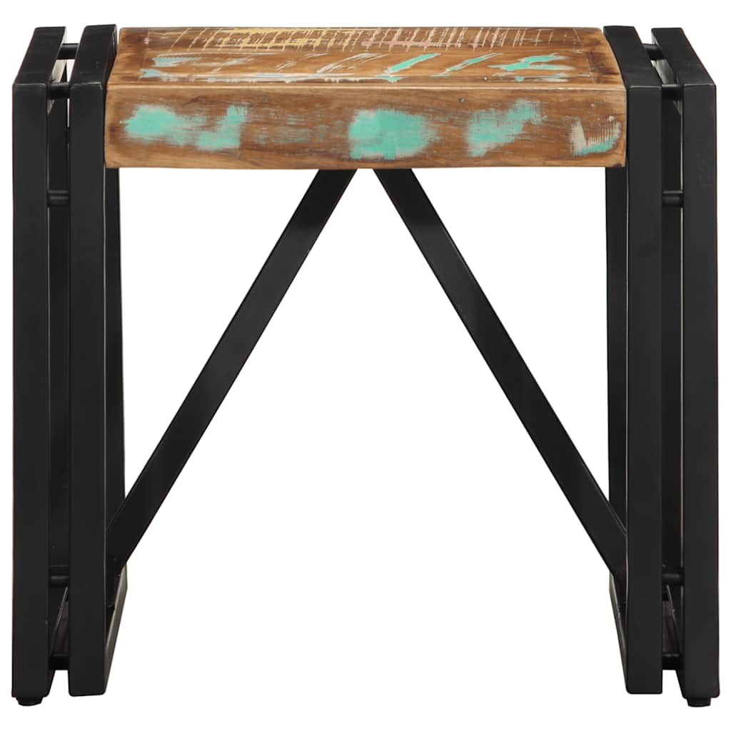Masuta de cafea multicolora 40x40x35 cm lemn masiv recuperat GartenMobel Dekor