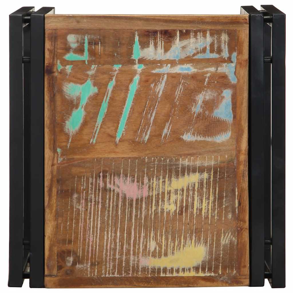 Masuta de cafea multicolora 40x40x35 cm lemn masiv recuperat GartenMobel Dekor