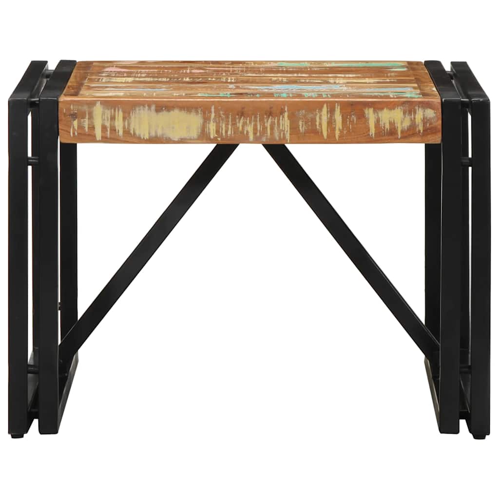 Masuta de cafea multicolora 50x50x35 cm lemn masiv recuperat GartenMobel Dekor