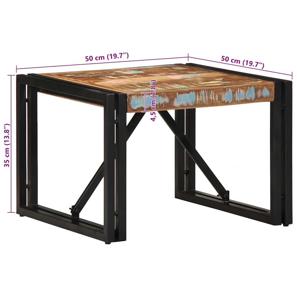 Masuta de cafea multicolora 50x50x35 cm lemn masiv recuperat GartenMobel Dekor