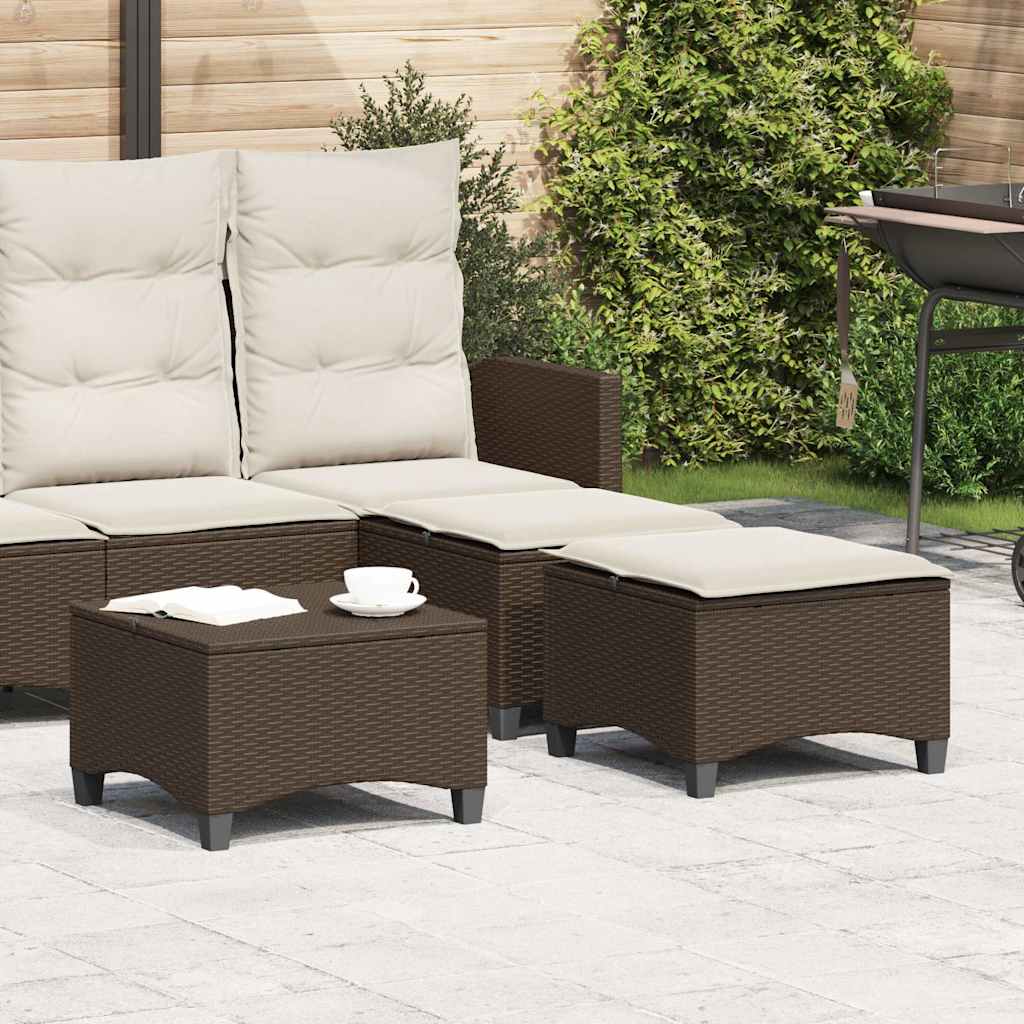 Scaune de grădină cu perne 2 buc Maro 55x55x36 cm Poly Ratan GartenMobel Dekor