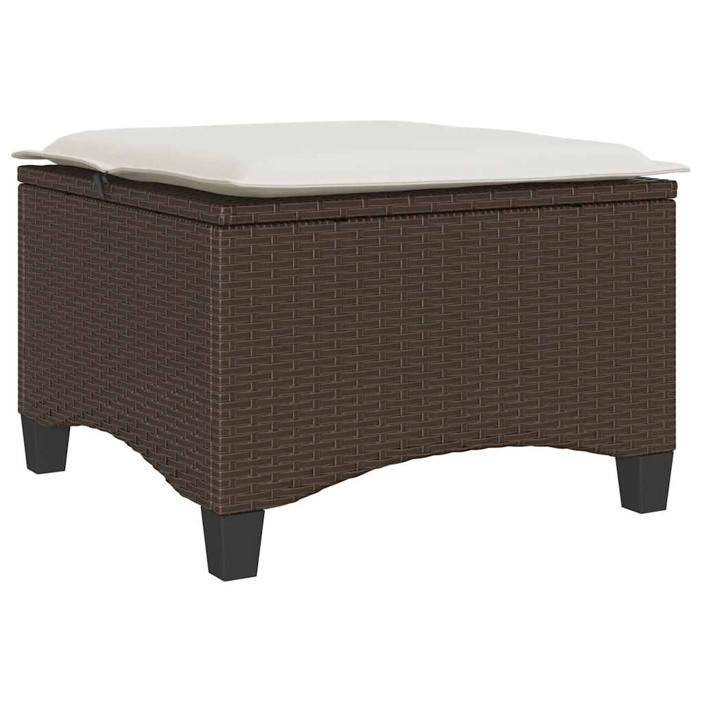 Scaune de grădină cu perne 2 buc Maro 55x55x36 cm Poly Ratan GartenMobel Dekor