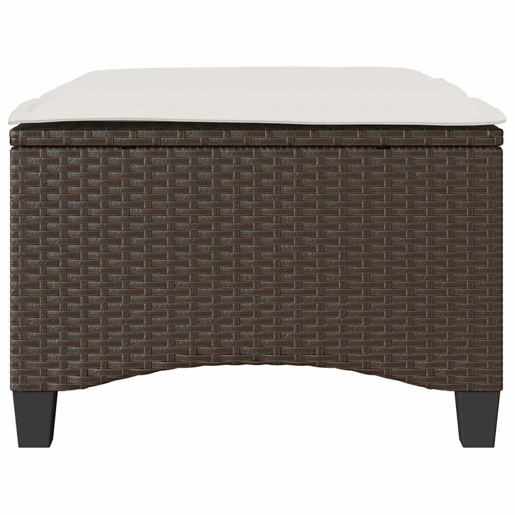 Scaune de grădină cu perne 2 buc Maro 55x55x36 cm Poly Ratan GartenMobel Dekor