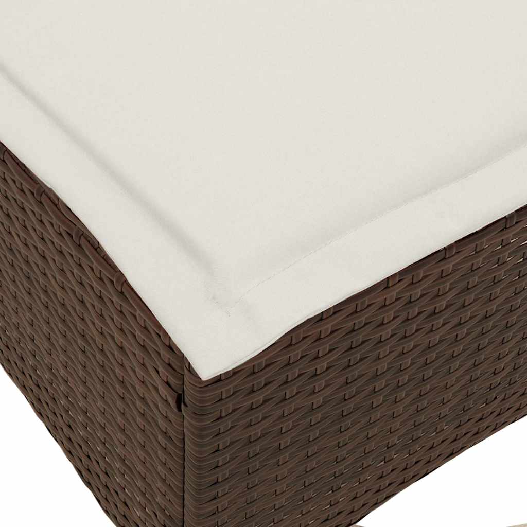 Scaune de grădină cu perne 2 buc Maro 55x55x36 cm Poly Ratan GartenMobel Dekor