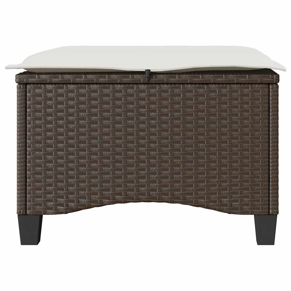 Scaune de grădină cu perne 2 buc Maro 55x55x36 cm Poly Ratan GartenMobel Dekor