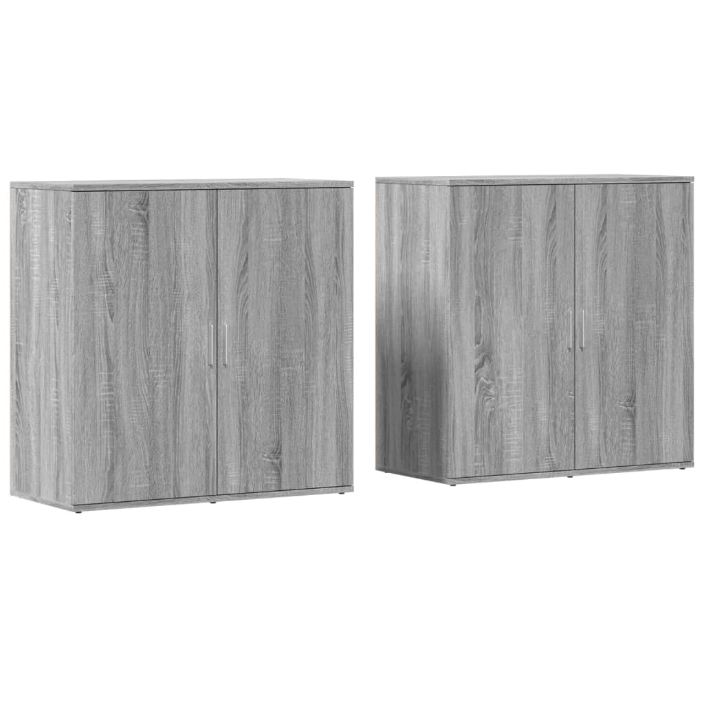 Comode, 2 buc., gri sonoma, 79x38x80 cm, lemn compozit GartenMobel Dekor