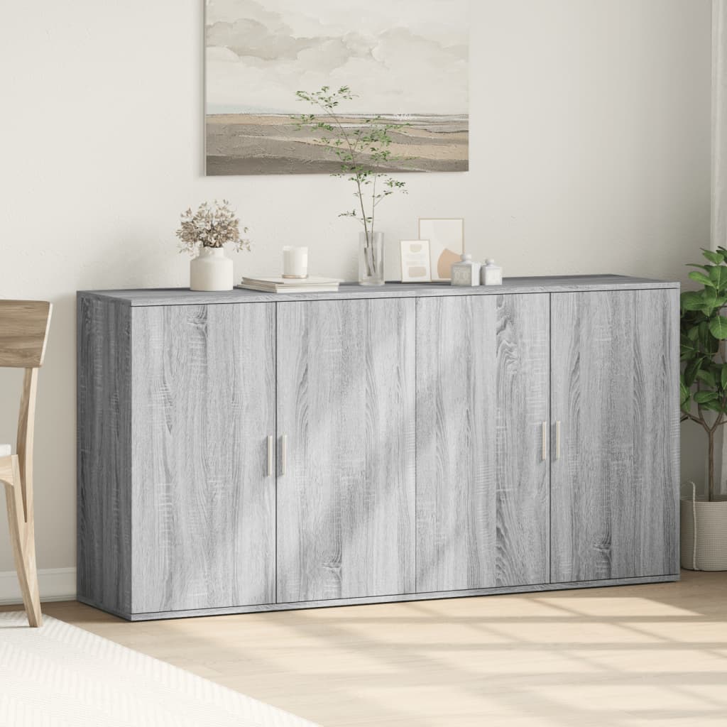 Comode, 2 buc., gri sonoma, 79x38x80 cm, lemn compozit GartenMobel Dekor