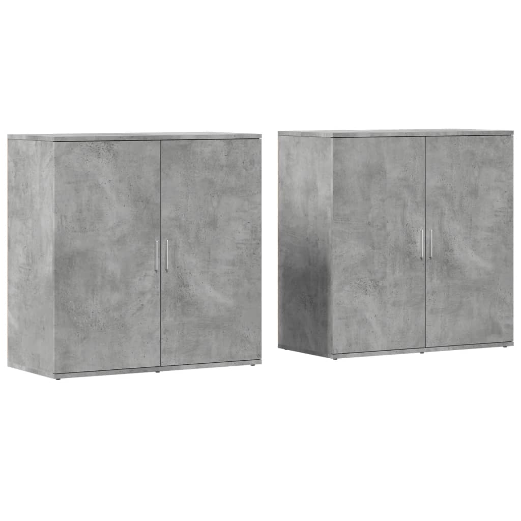 Dulapuri, 2 buc., gri beton, 79x38x80 cm, lemn prelucrat GartenMobel Dekor