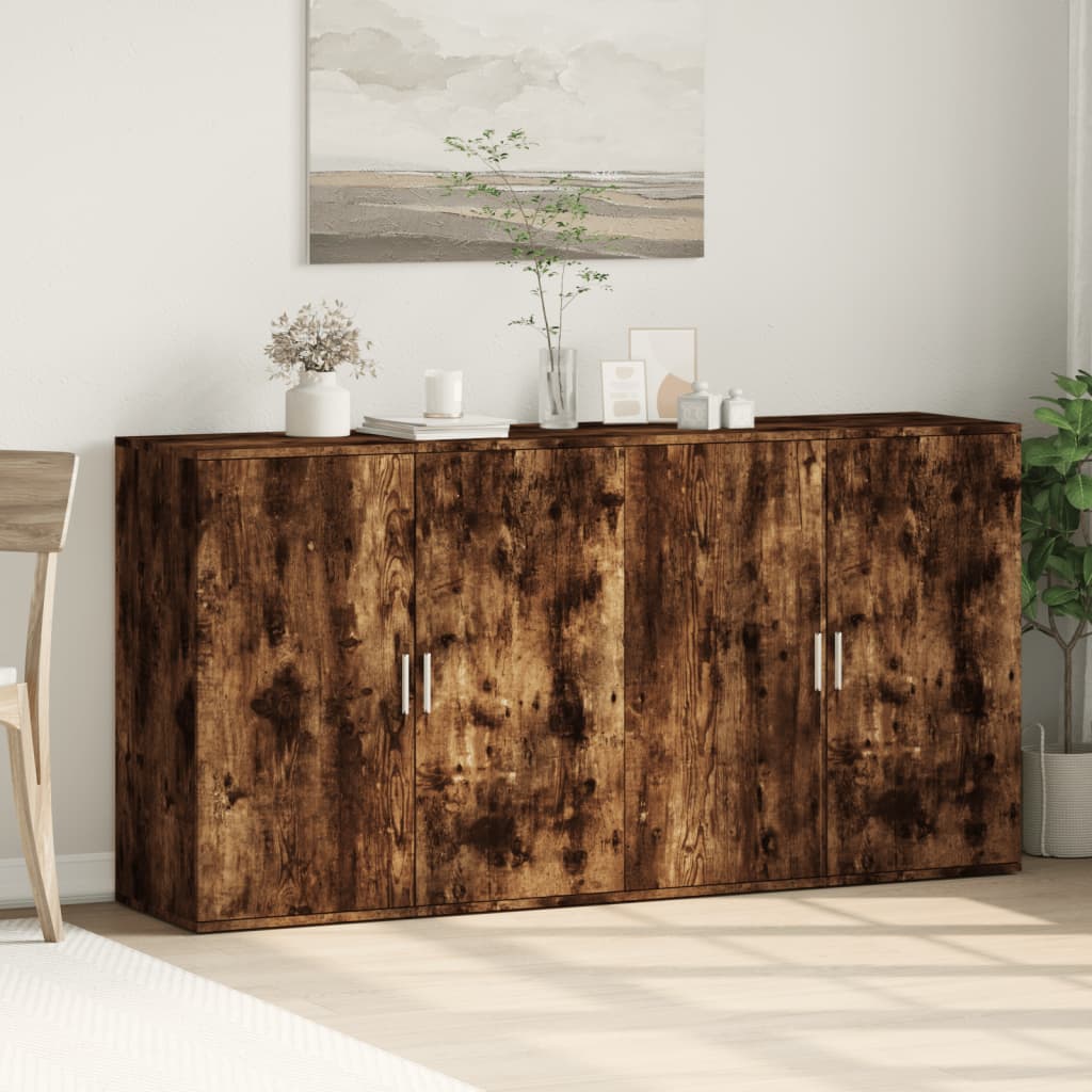 Dulapuri, 2 buc., stejar fumuriu, 79x38x80 cm, lemn prelucrat GartenMobel Dekor