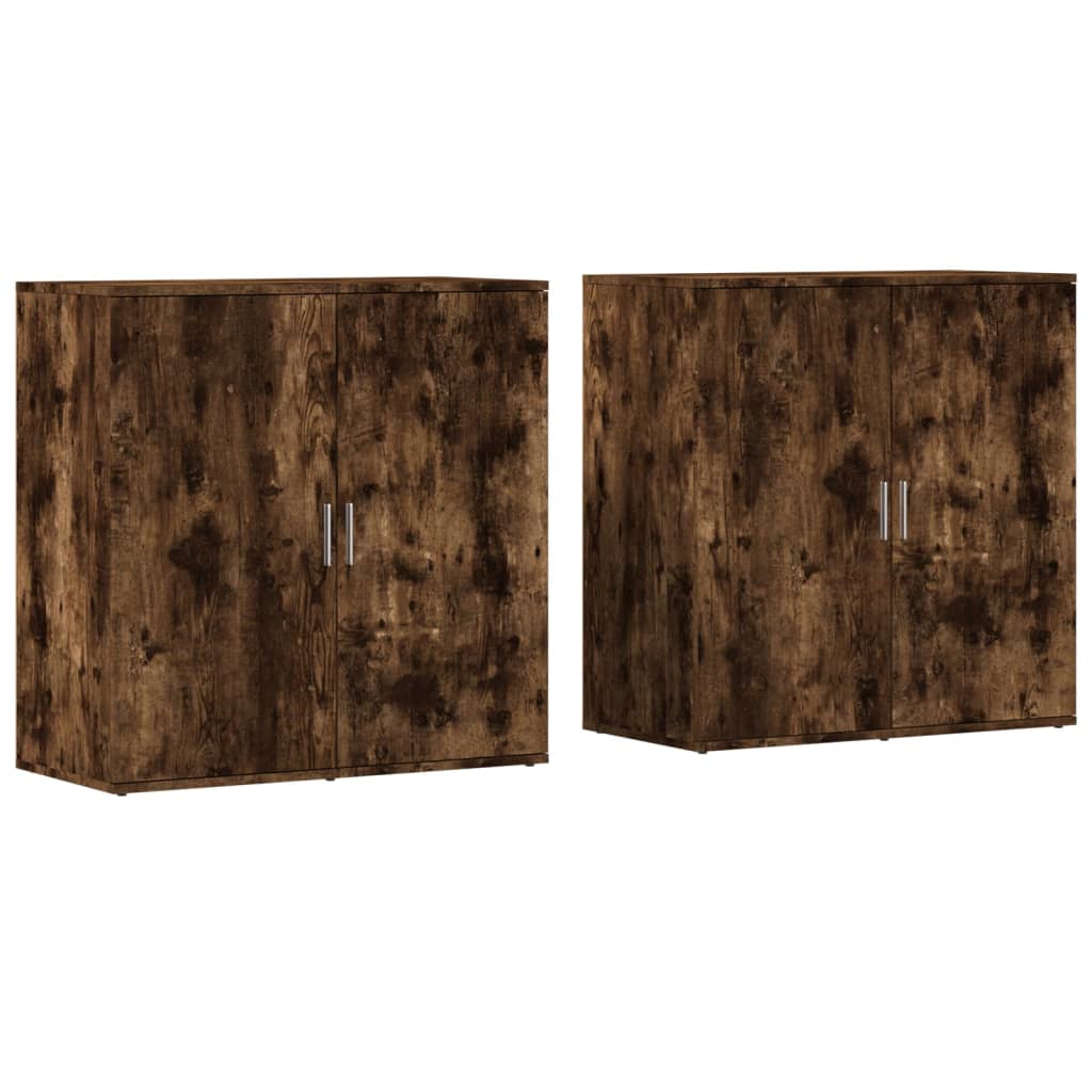 Dulapuri, 2 buc., stejar fumuriu, 79x38x80 cm, lemn prelucrat GartenMobel Dekor
