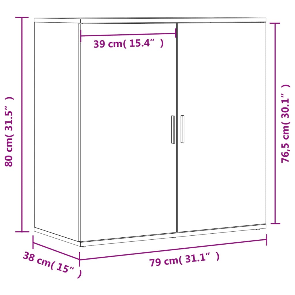 Dulapuri, alb, 2 buc., 79x38x80 cm, lemn prelucrat GartenMobel Dekor