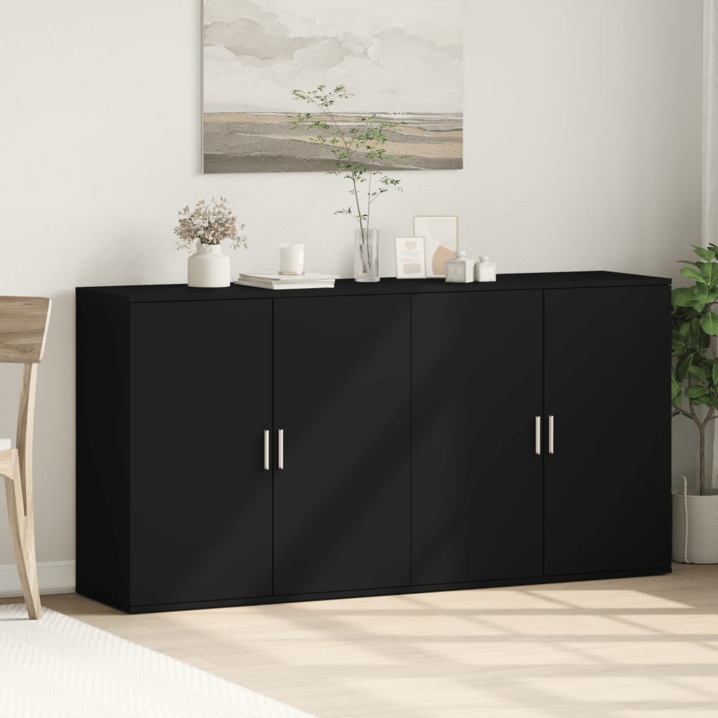 Dulapuri, negru, 2 buc., 79x38x80 cm, lemn prelucrat GartenMobel Dekor