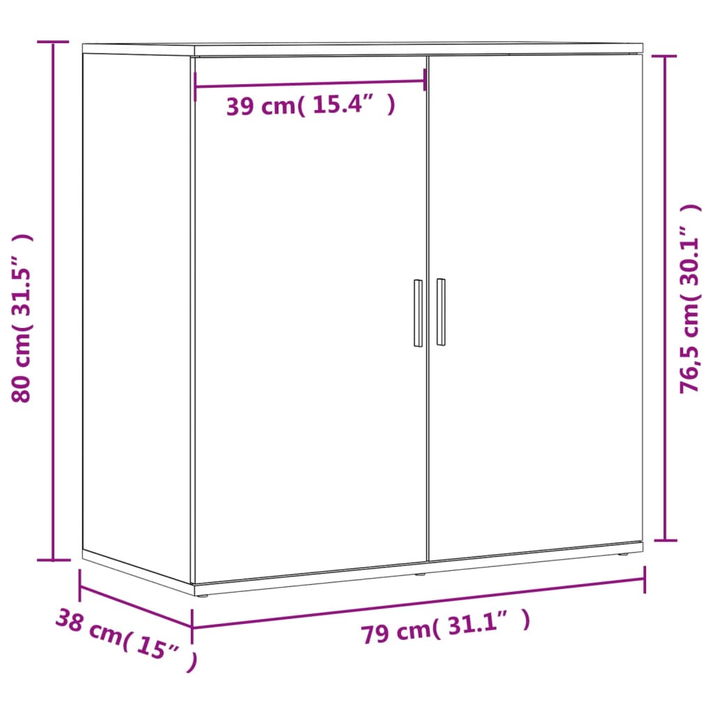 Dulapuri, negru, 2 buc., 79x38x80 cm, lemn prelucrat GartenMobel Dekor