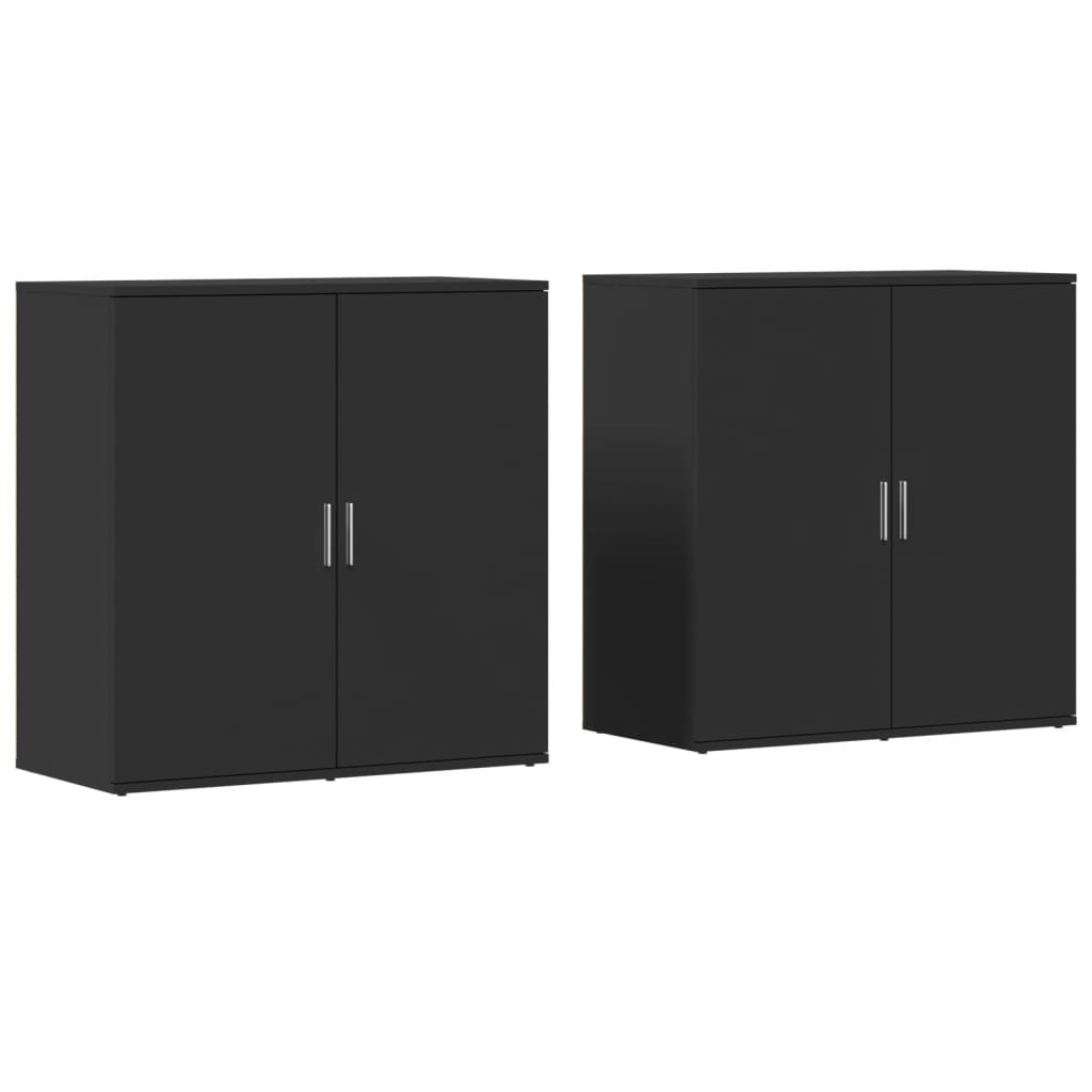 Dulapuri, negru, 2 buc., 79x38x80 cm, lemn prelucrat GartenMobel Dekor