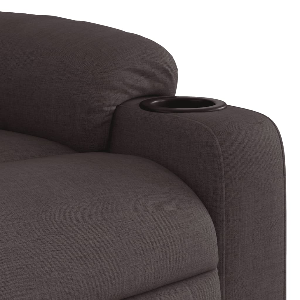 Fotoliu electric de masaj rabatabil, maro închis, textil GartenMobel Dekor