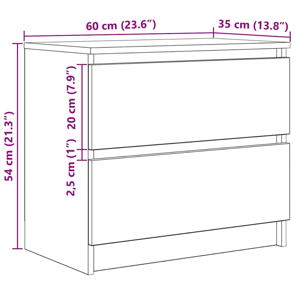Dulap TV, alb, 60x35x54 cm, lemn prelucrat GartenMobel Dekor