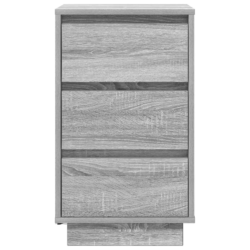 Noptiera cu lumini LED Gri Sonoma 38x34x65 cm GartenMobel Dekor