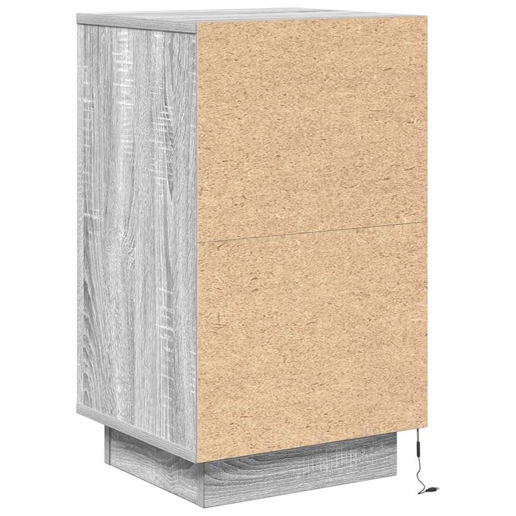 Noptiera cu lumini LED Gri Sonoma 38x34x65 cm GartenMobel Dekor