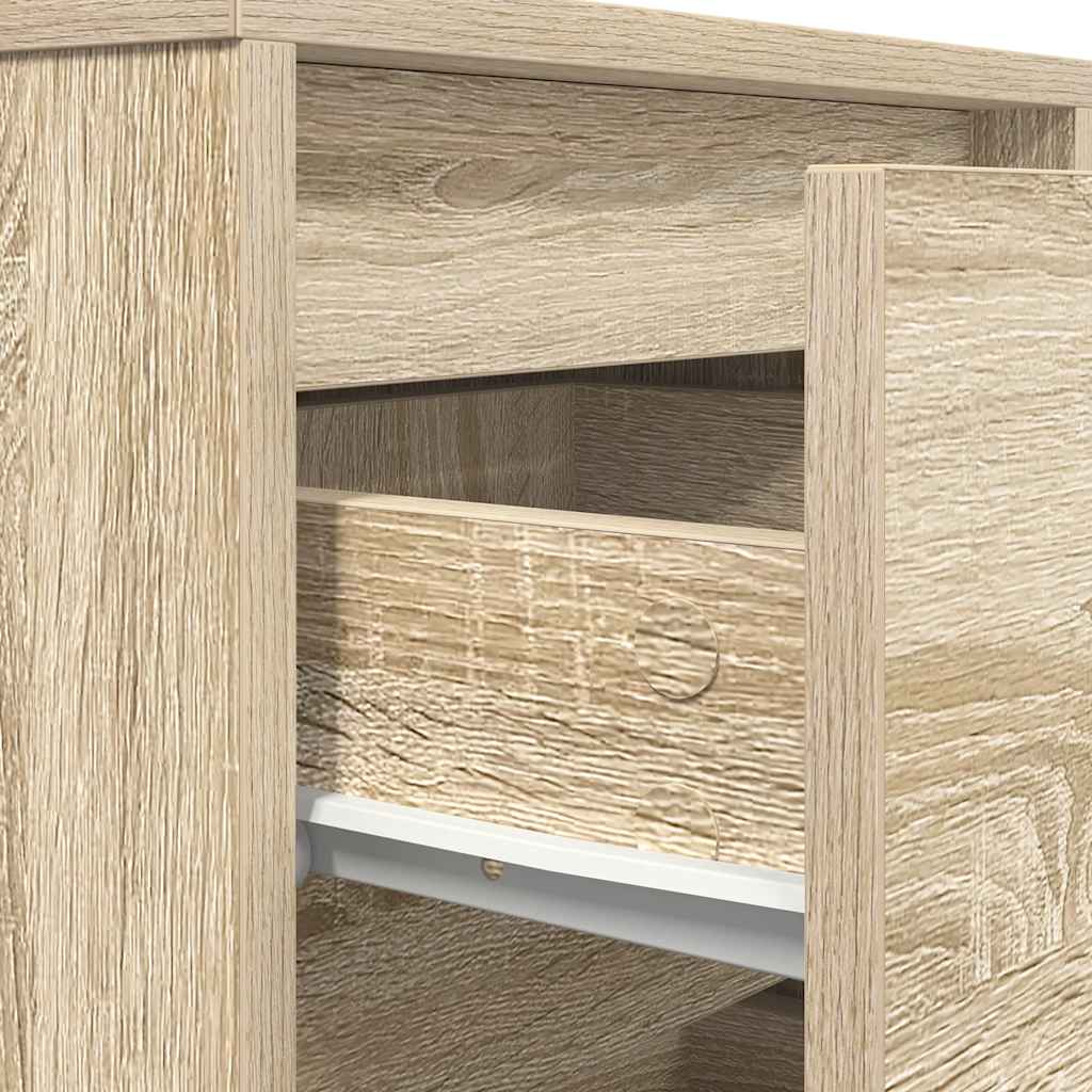 Noptiera cu lumini LED Stejar Sonoma 38x34x65 cm GartenMobel Dekor