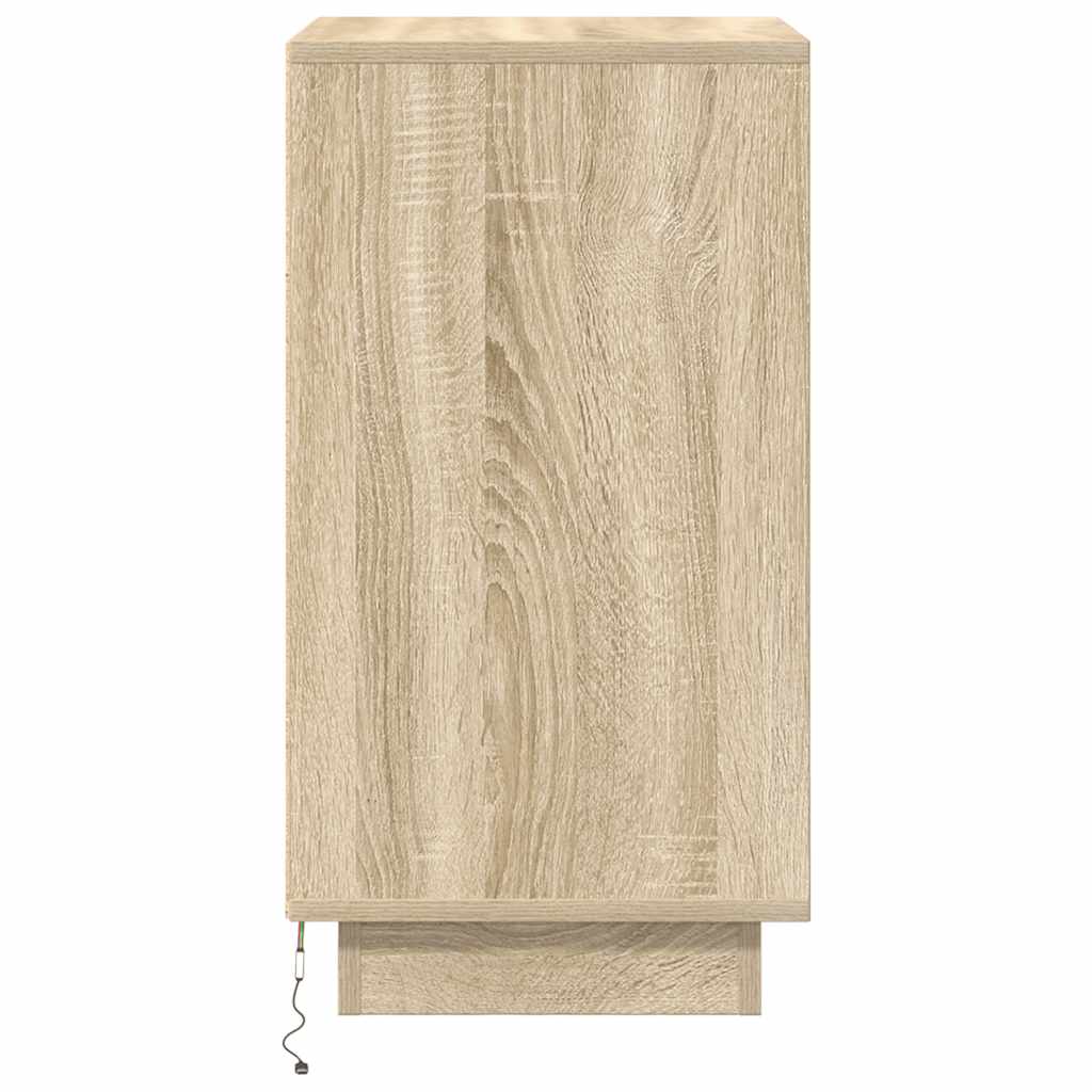 Noptiera cu lumini LED Stejar Sonoma 38x34x65 cm GartenMobel Dekor