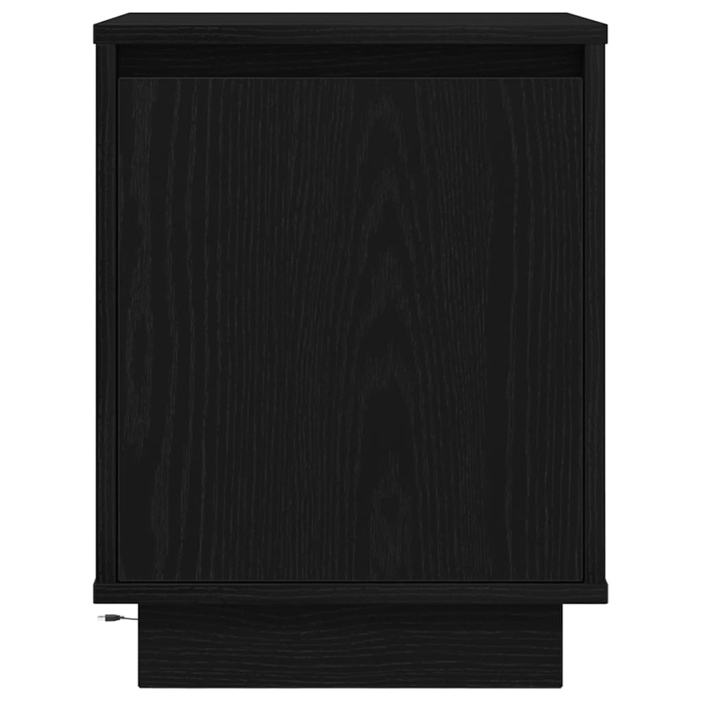 Noptiere cu lumini LED 2 buc Negru 38x34x50 cm GartenMobel Dekor