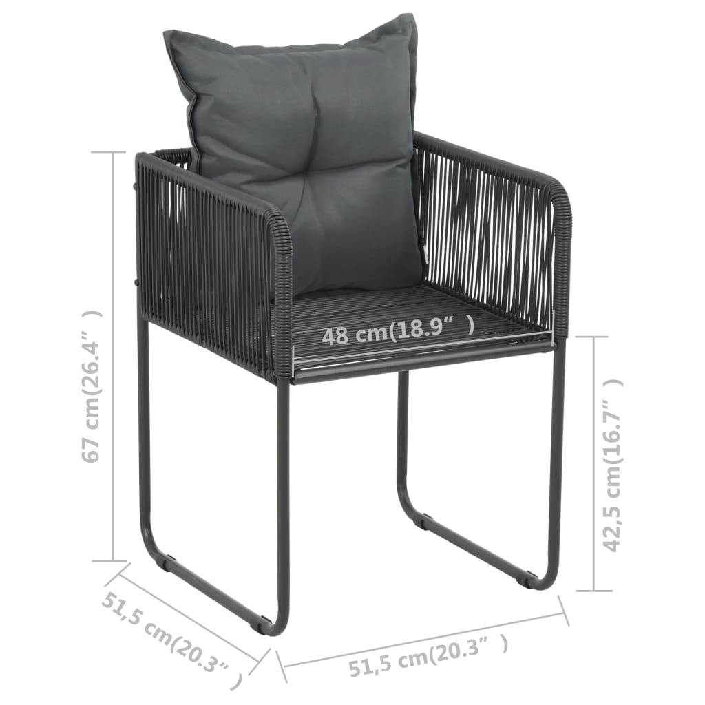 Set mobilier de grădină, 5 piese, negru, ratan PVC GartenMobel Dekor