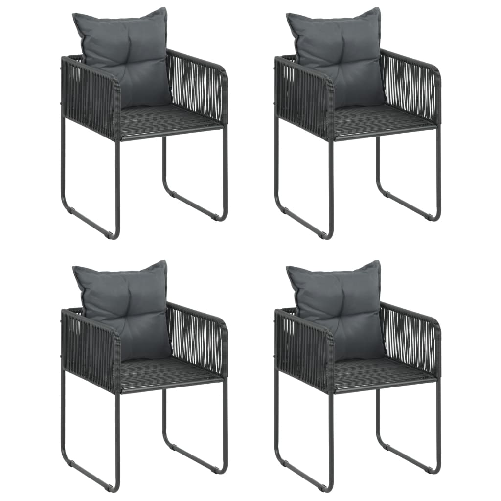 Set mobilier de grădină, 5 piese, negru, ratan PVC GartenMobel Dekor