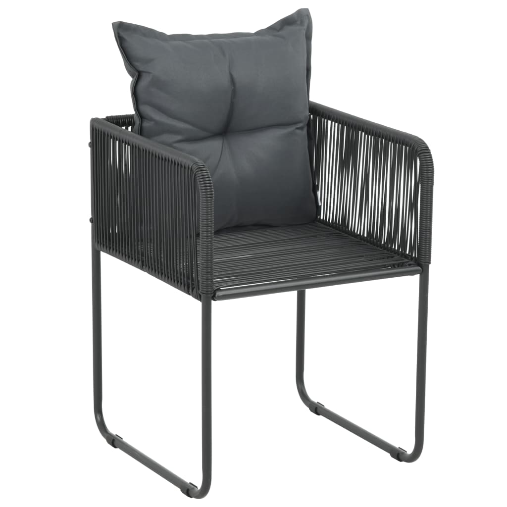 Set mobilier de grădină, 5 piese, negru, ratan PVC GartenMobel Dekor
