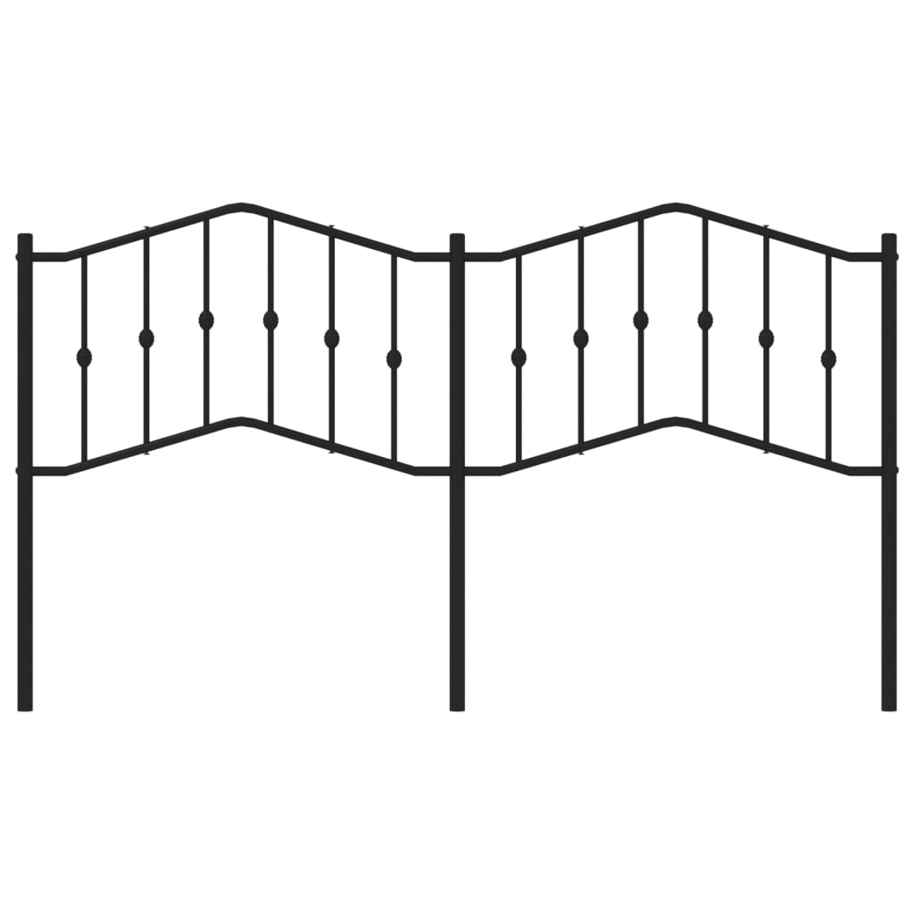 Tăblie de pat metalică, negru, 160 cm GartenMobel Dekor
