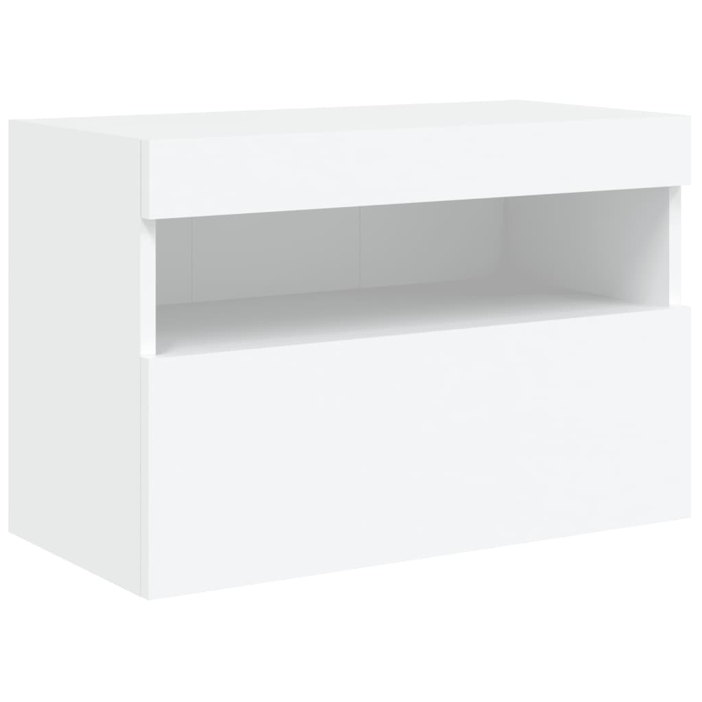 Comodă TV de perete cu lumini LED, alb, 60x30x40 cm GartenMobel Dekor